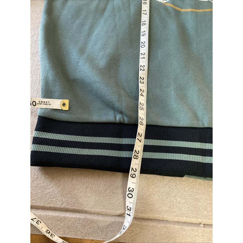True‎ Religion Collared Fleece Varsity Jacket Men’s L New Green Black Patch Logo - Picture 7 of 7